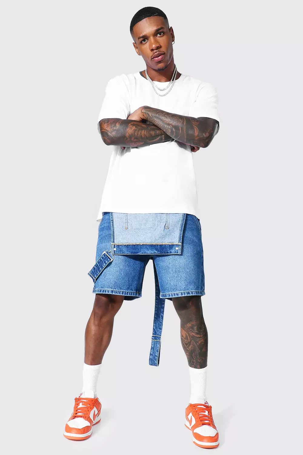 日本未入荷★DAZEDAYZ★ISLA OVERALL SHORTS Loose Fit Short Overalls | boohooMAN USA